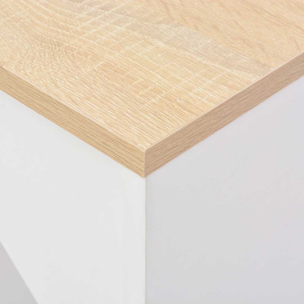 vidaXL Bar Table with Moveable Shelf White 138x39x110 cm 5