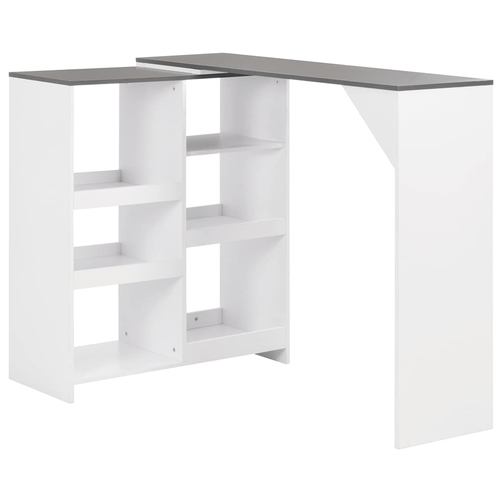 vidaXL Bar Table with Moveable Shelf White 138x39x110 cm 1