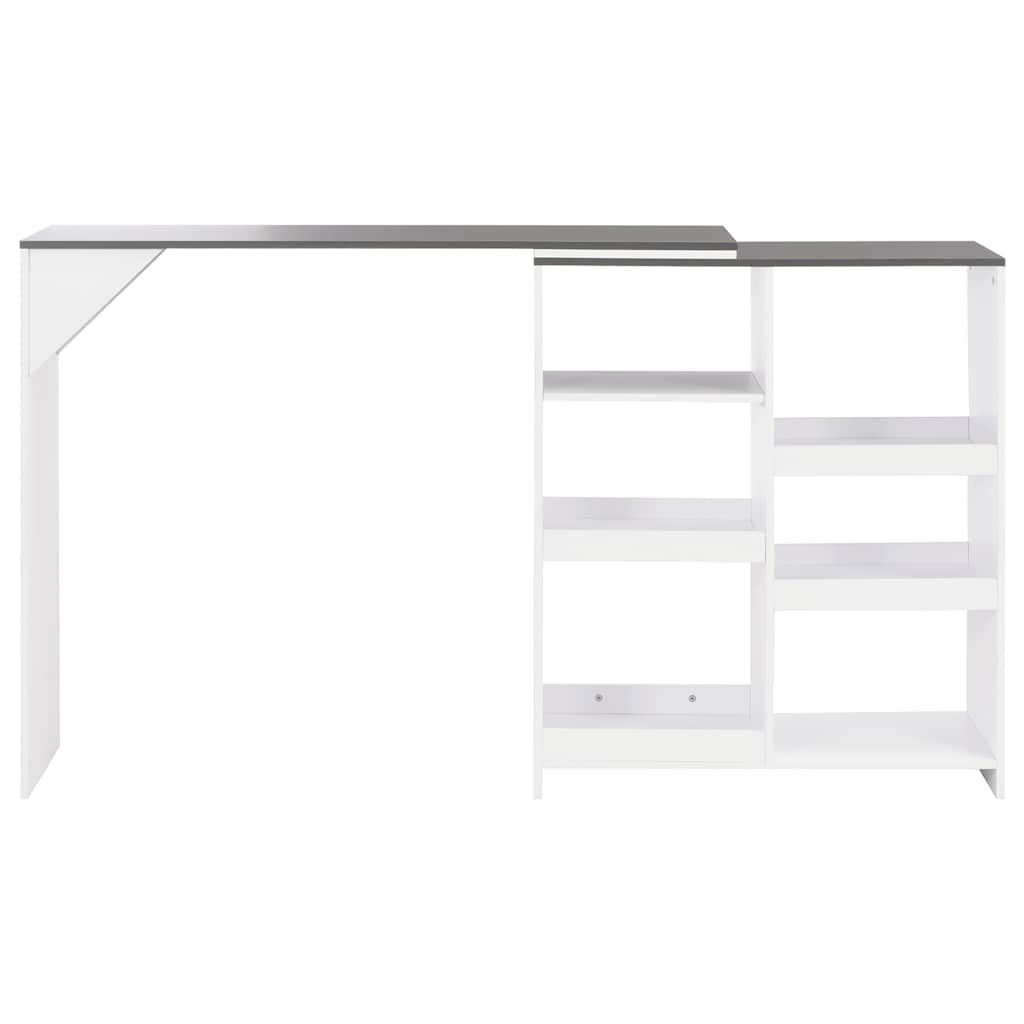 vidaXL Bar Table with Moveable Shelf White 138x39x110 cm 2