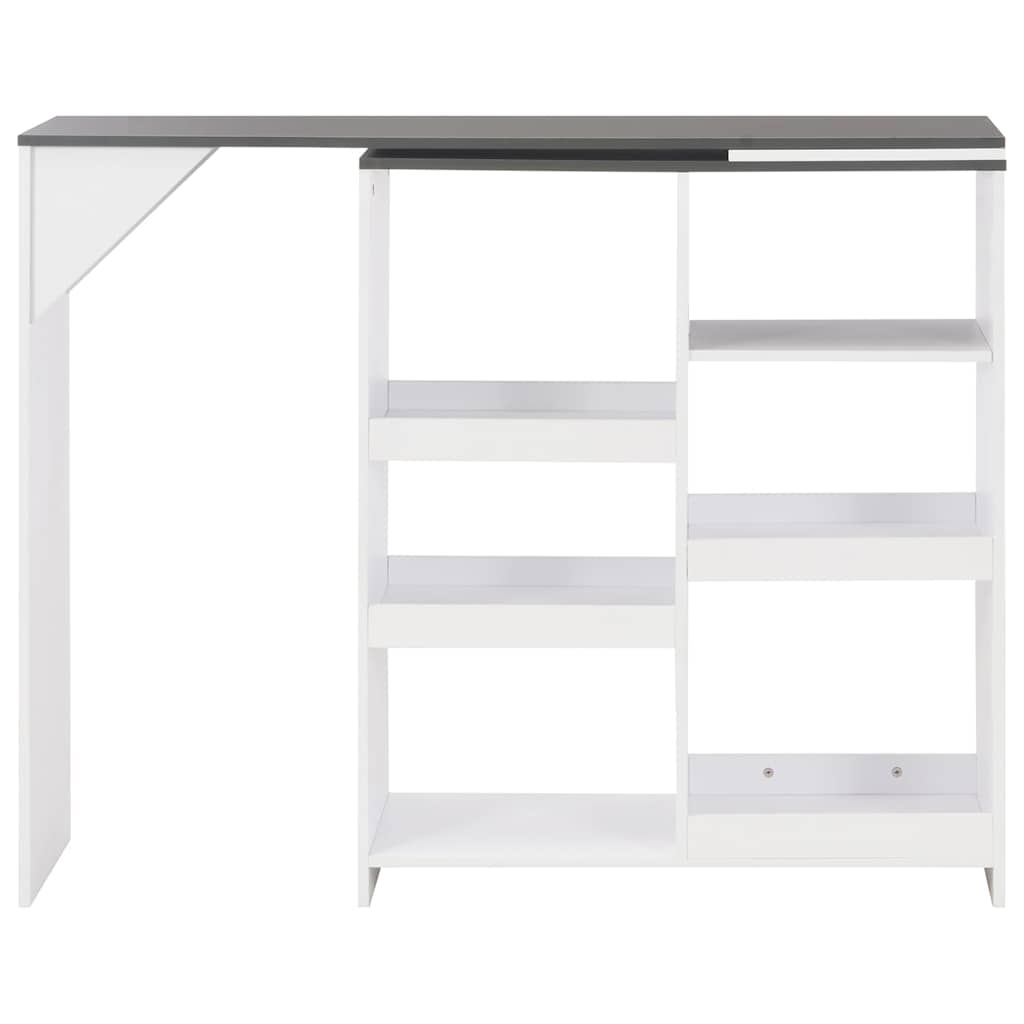 vidaXL Bar Table with Moveable Shelf White 138x39x110 cm 3