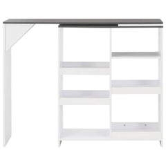 vidaXL Bar Table with Moveable Shelf White 138x39x110 cm 3