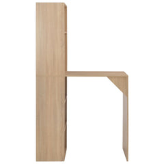 vidaXL Bar Table with Cabinet Oak 115x59x200 cm 2
