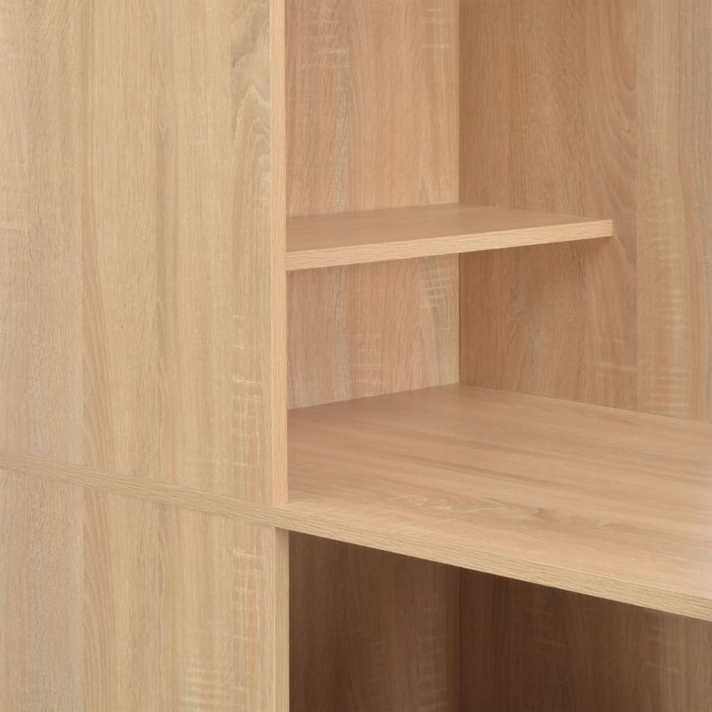 vidaXL Bar Table with Cabinet Oak 115x59x200 cm 5