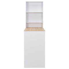 vidaXL Bar Table with Cabinet White 115x59x200 cm 3