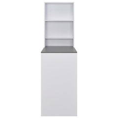 vidaXL Bar Table with Cabinet White 115x59x200 cm 3