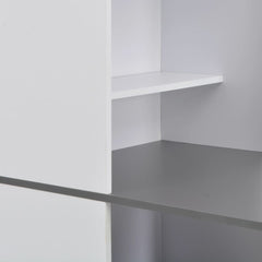 vidaXL Bar Table with Cabinet White 115x59x200 cm 5