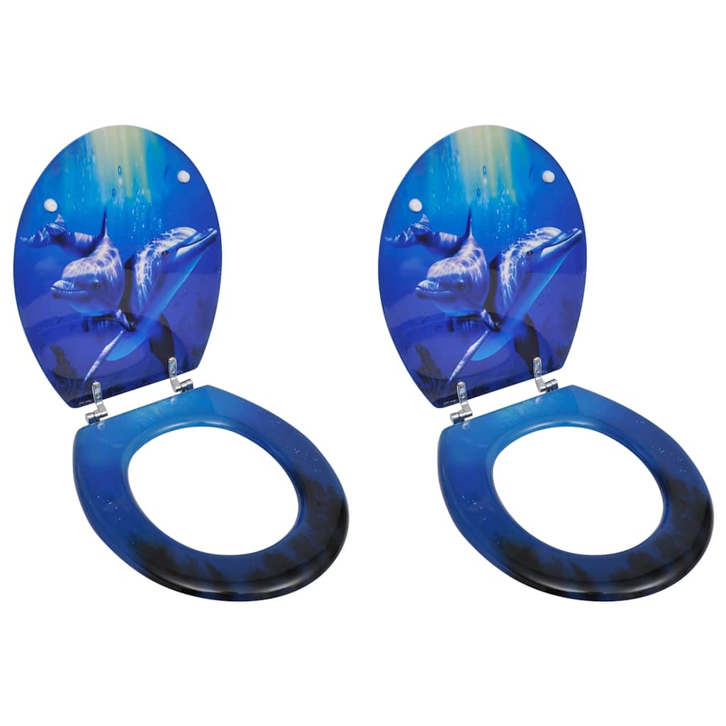 vidaXL Toilet Seats with Lids 2 pcs MDF Dolphin 1