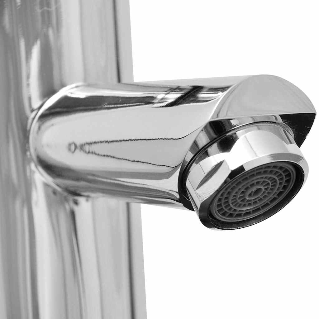 vidaXL Bathroom Faucet Mixer Taps 2 pcs Chrome 2