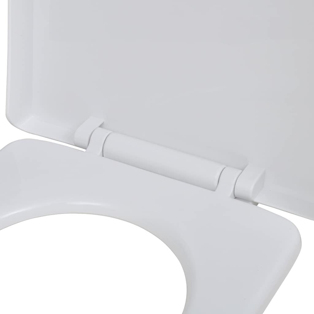 vidaXL Toilet Seats with Soft Close Lids 2 pcs Plastic White 5