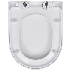 vidaXL Toilet Seats with Soft Close Lids 2 pcs Plastic White 4