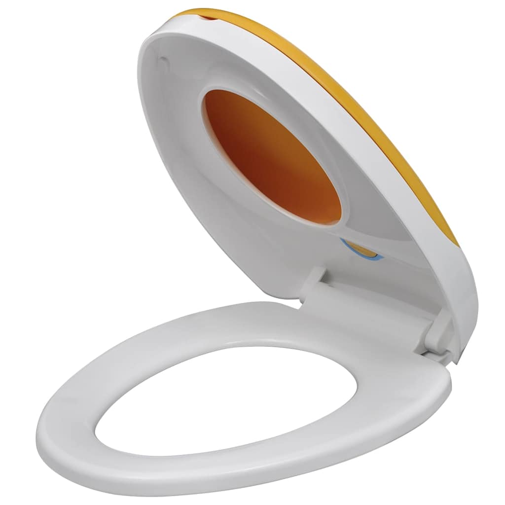 vidaXL Toilet Seats with Soft Close Lids 2 pcs Plastic White and Yellow 2