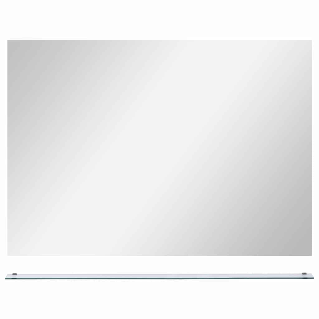 vidaXL Wall Mirror with Shelf 80x60 cm Tempered Glass 3