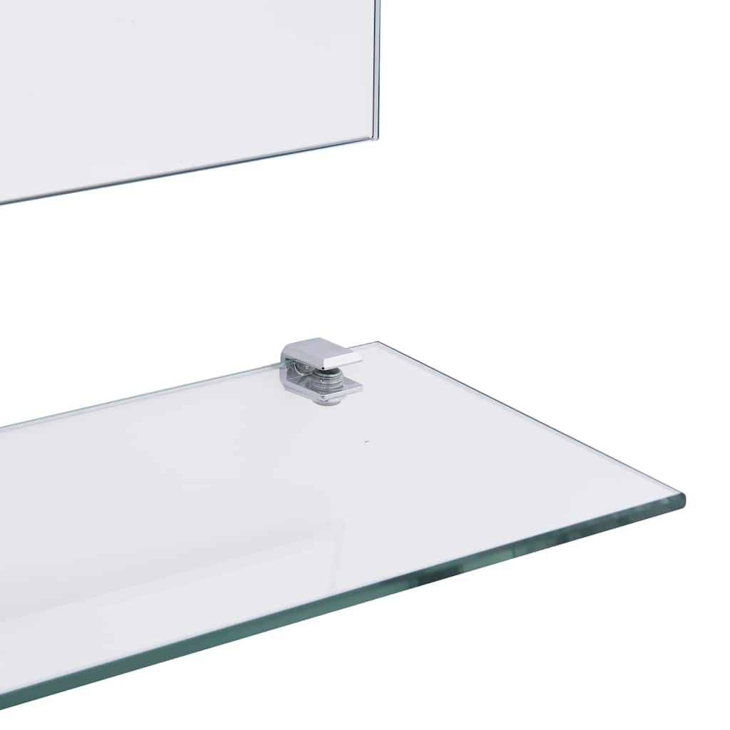 vidaXL Wall Mirror with Shelf 80x60 cm Tempered Glass 4