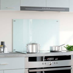 vidaXL Kitchen Backsplash Milk 80 x 50 cm Tempered Glass 3