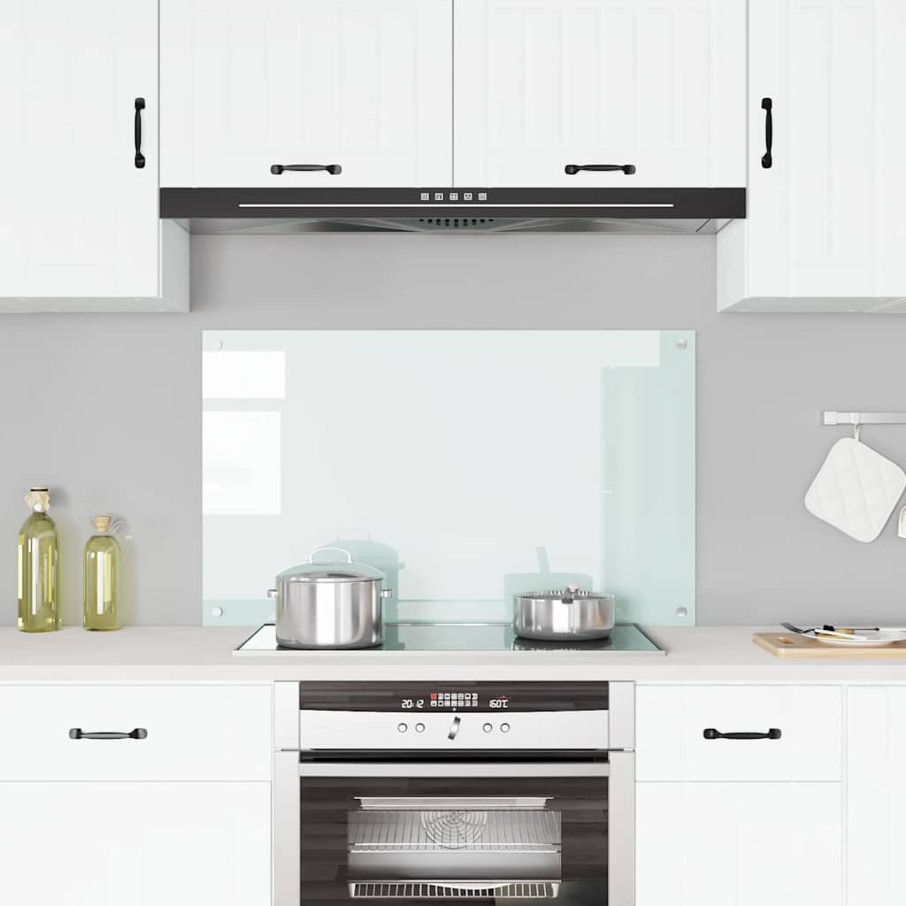 vidaXL Kitchen Backsplash Milk 100 x 60 cm Tempered Glass 1
