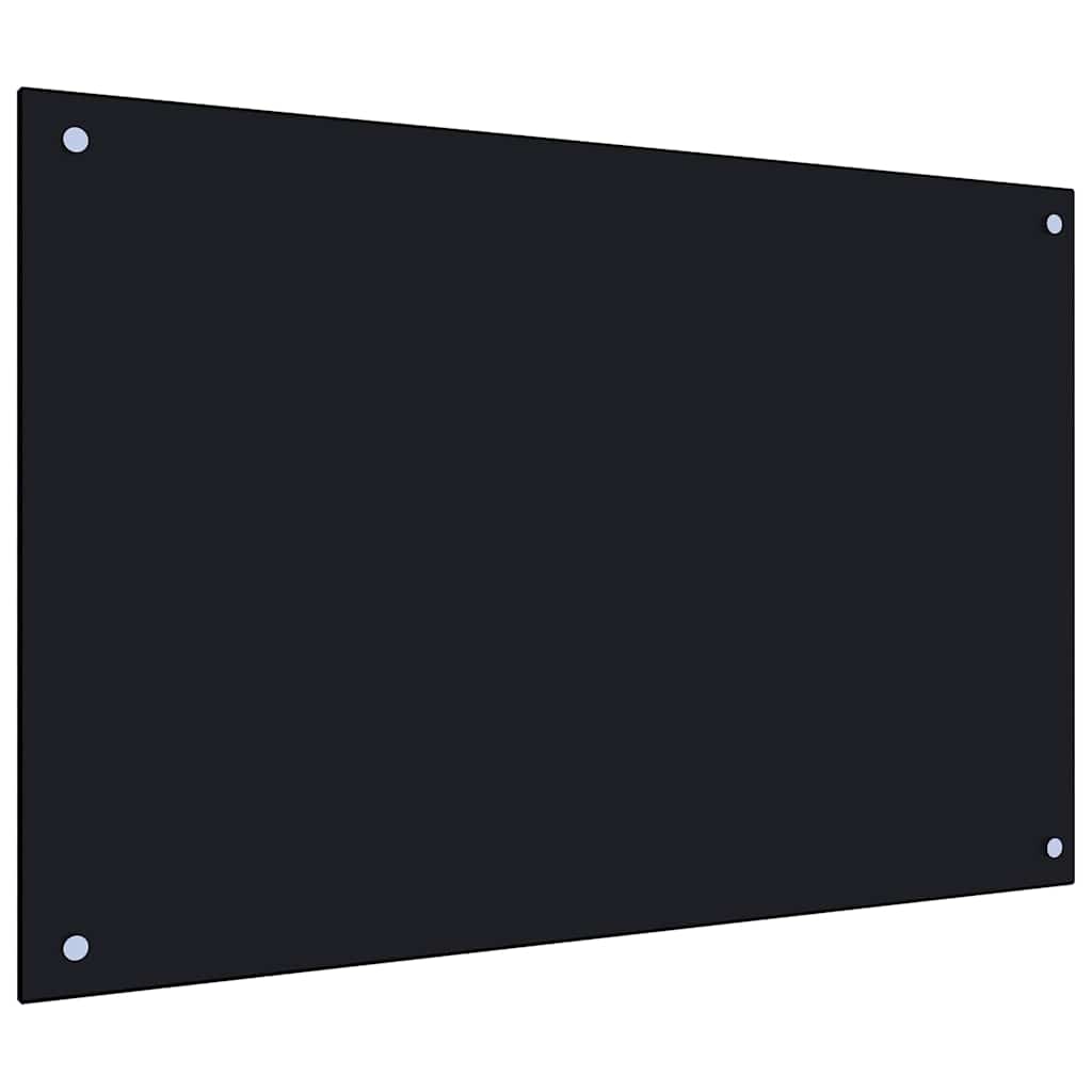 vidaXL Kitchen Backsplash Black 90 x 50 cm Tempered Glass 5