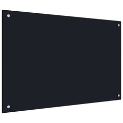 vidaXL Kitchen Backsplash Black 90 x 50 cm Tempered Glass 5