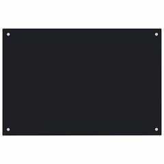 vidaXL Kitchen Backsplash Black 90 x 60 cm Tempered Glass 2
