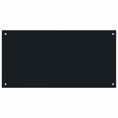 vidaXL Kitchen Backsplash Black 100 x 50 cm Tempered Glass 2