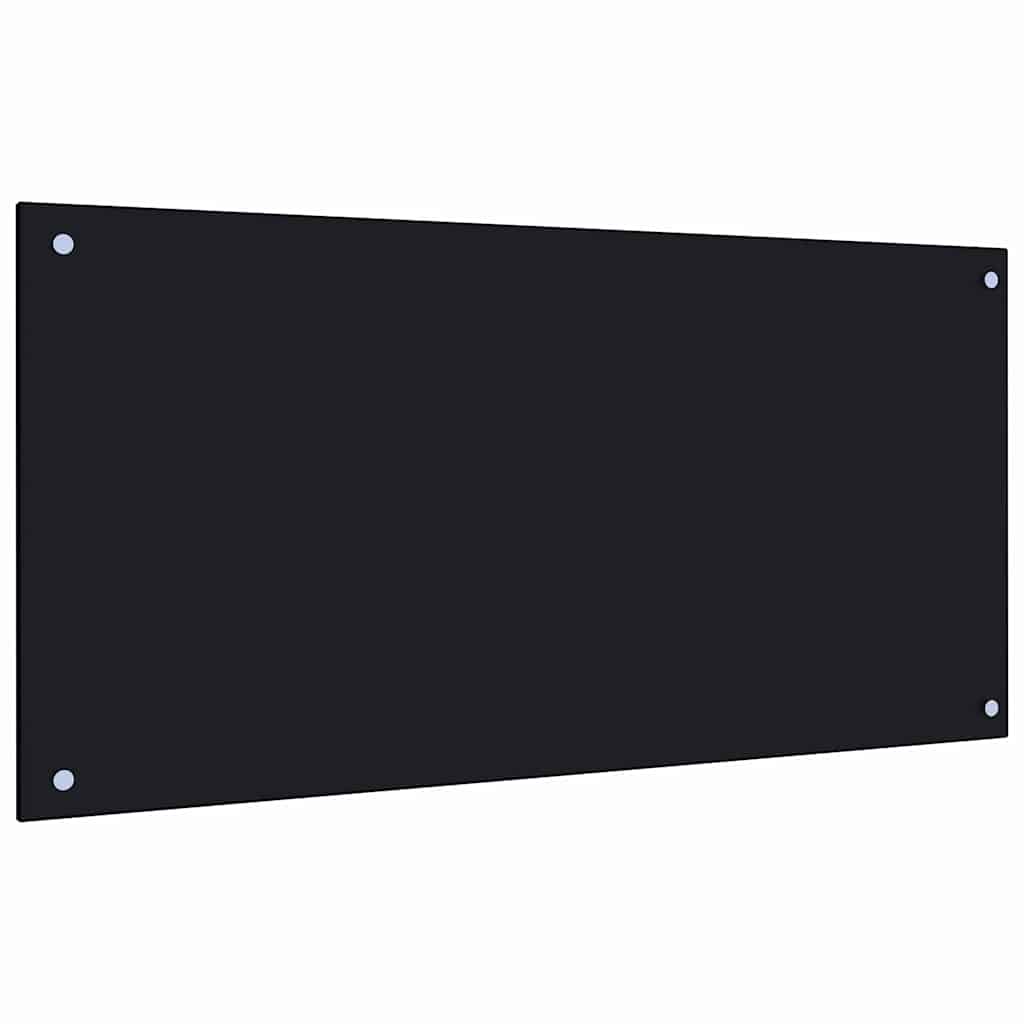 vidaXL Kitchen Backsplash Black 100 x 50 cm Tempered Glass 5