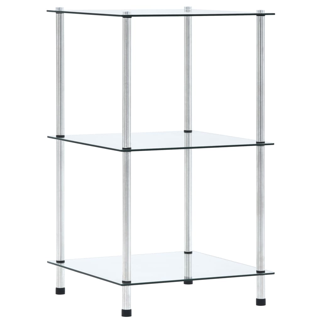 vidaXL Shelf | Clear | Tempered glass, Stainless steel | Small | Display Shelf 1