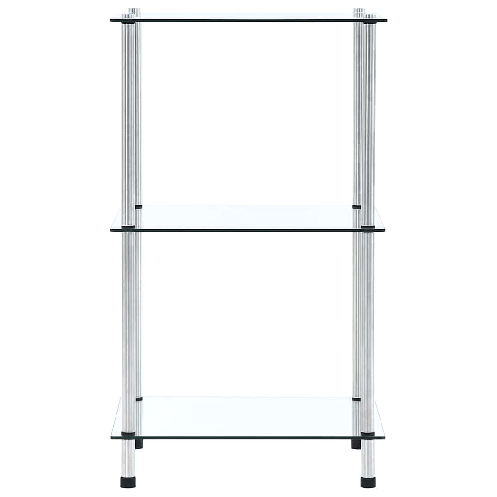 vidaXL Shelf | Clear | Tempered glass, Stainless steel | Small | Display Shelf 2