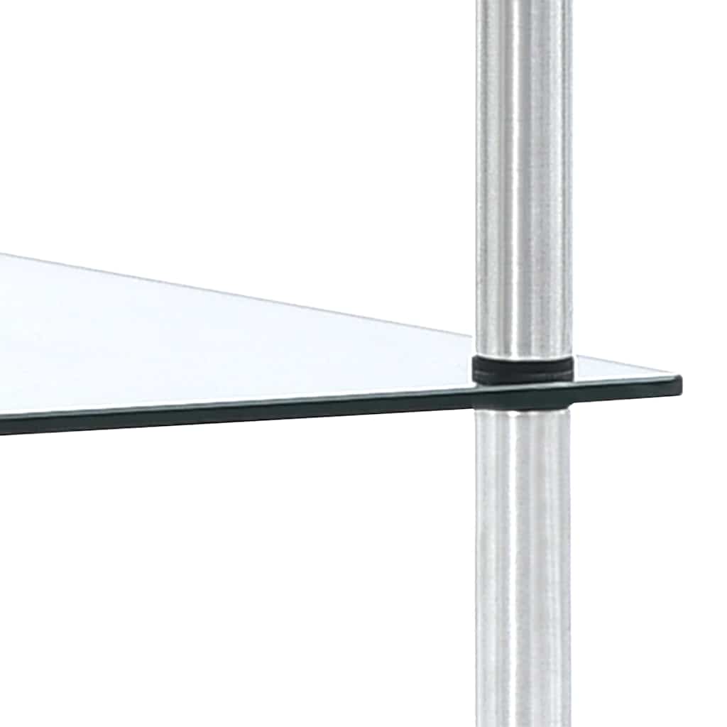 vidaXL Shelf | Clear | Tempered glass, Stainless steel | Small | Display Shelf 3