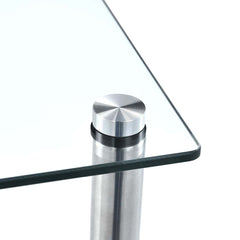 vidaXL Shelf | Clear | Tempered glass, Stainless steel | Small | Display Shelf 4
