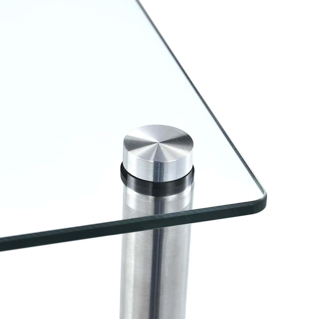 vidaXL Shelf | Clear | Tempered glass, Stainless steel | Small | Display Shelf 4