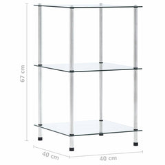 vidaXL Shelf | Clear | Tempered glass, Stainless steel | Small | Display Shelf 5