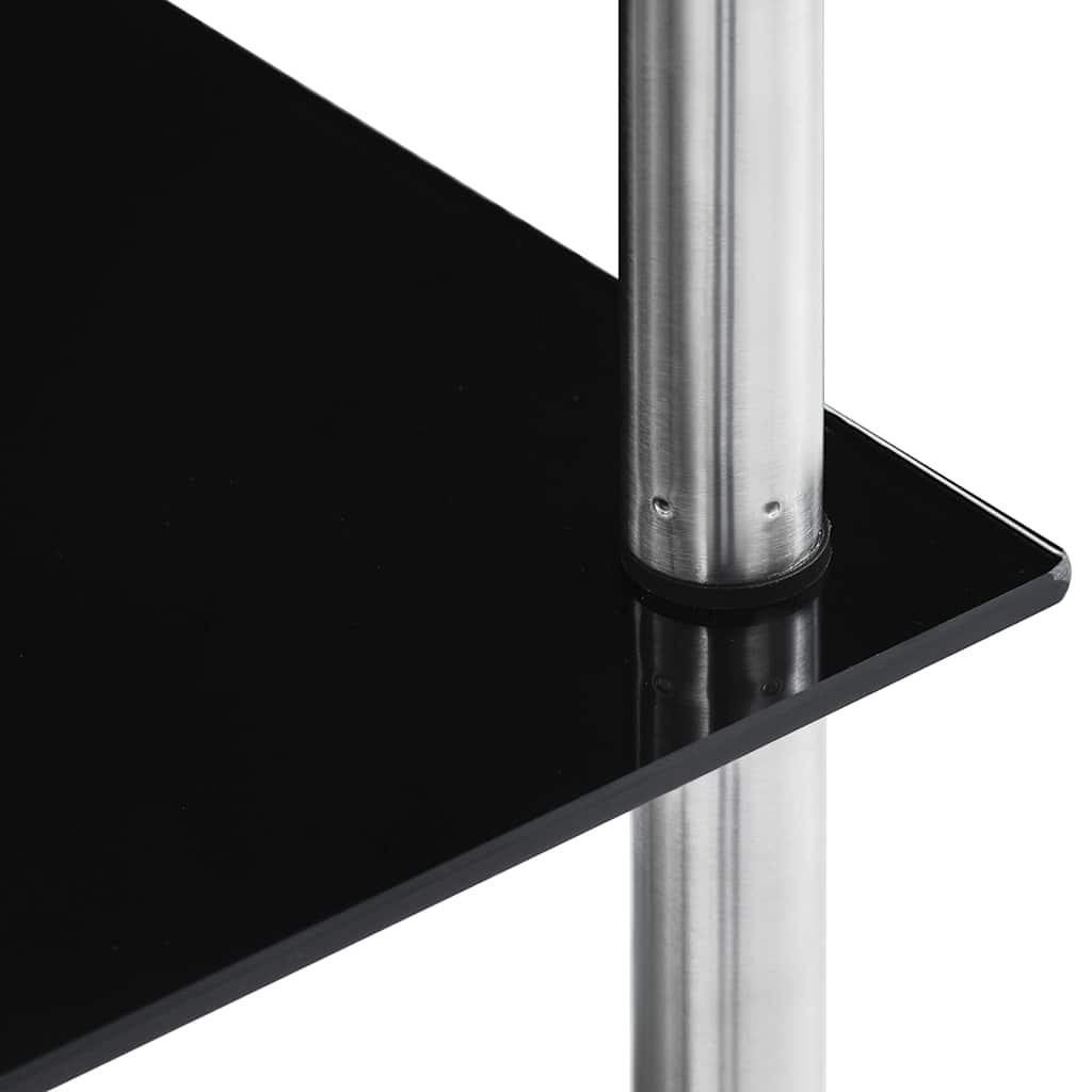 vidaXL Shelf | Black | Tempered Glass, Stainless Steel | 5-Tier | Shelf | Square 4