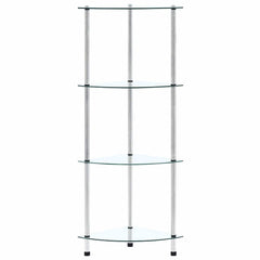 vidaXL Shelf | Transparent | Tempered Glass and Stainless Steel | 30x30x100 cm 3