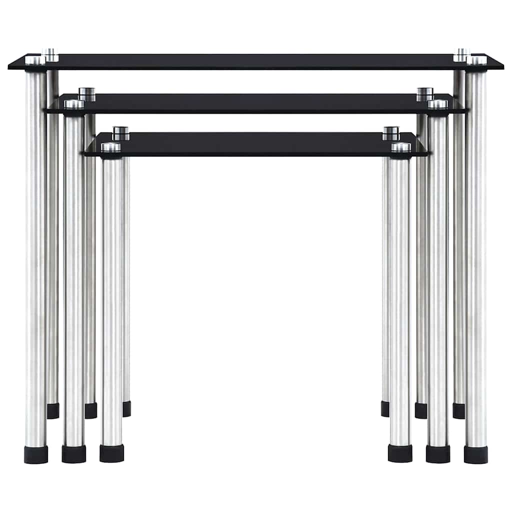 Nesting Tables 3 pcs Tempered Glass