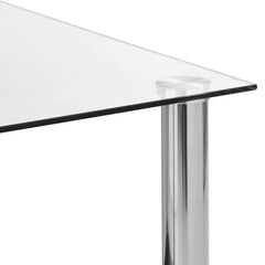 vidaXL Side Table | Transparent | Tempered Glass, Stainless Steel | Compact 3