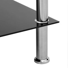 vidaXL Side Table | Transparent | Tempered Glass, Stainless Steel | Compact 4