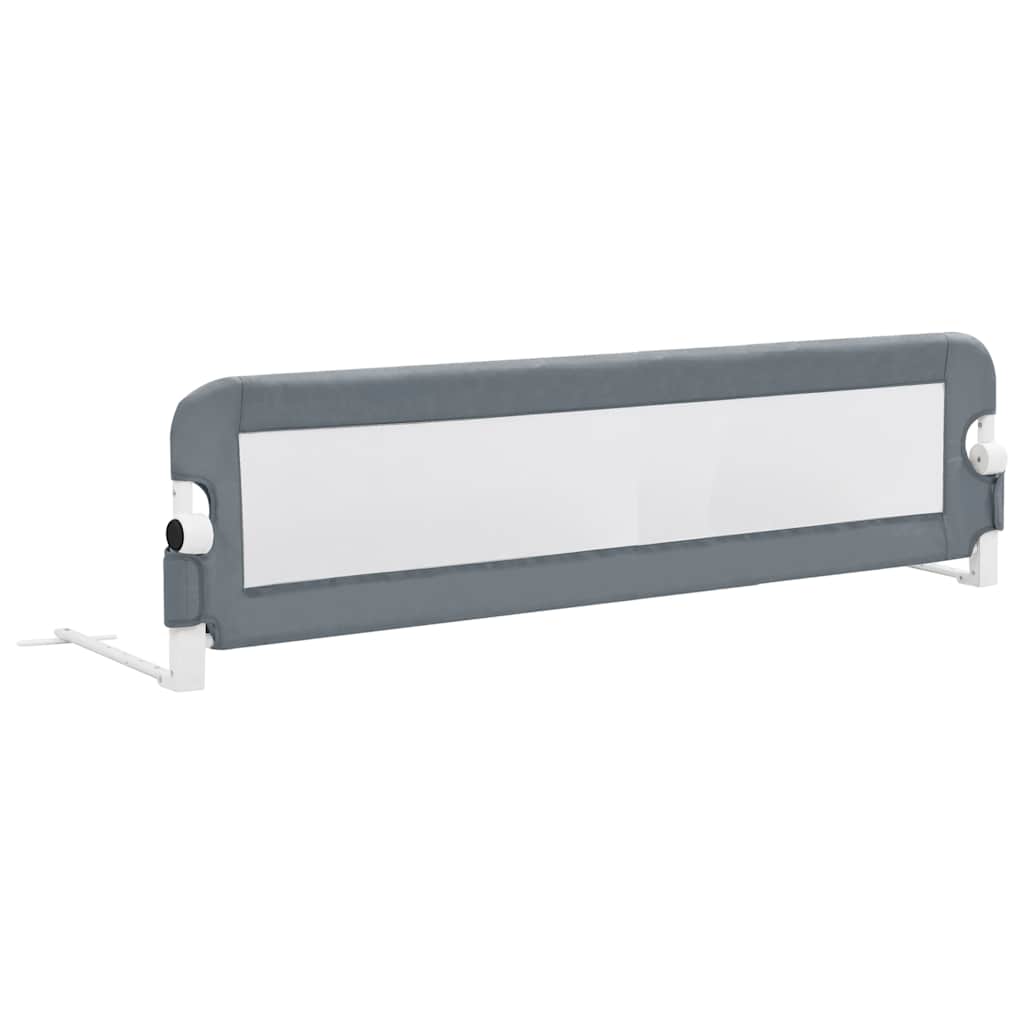vidaXL Toddler Safety Bed Rail Grey 120x42 cm Polyester 2