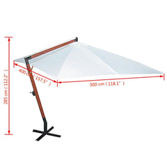 vidaXL Garden Parasol 300 x 400 cm White 6