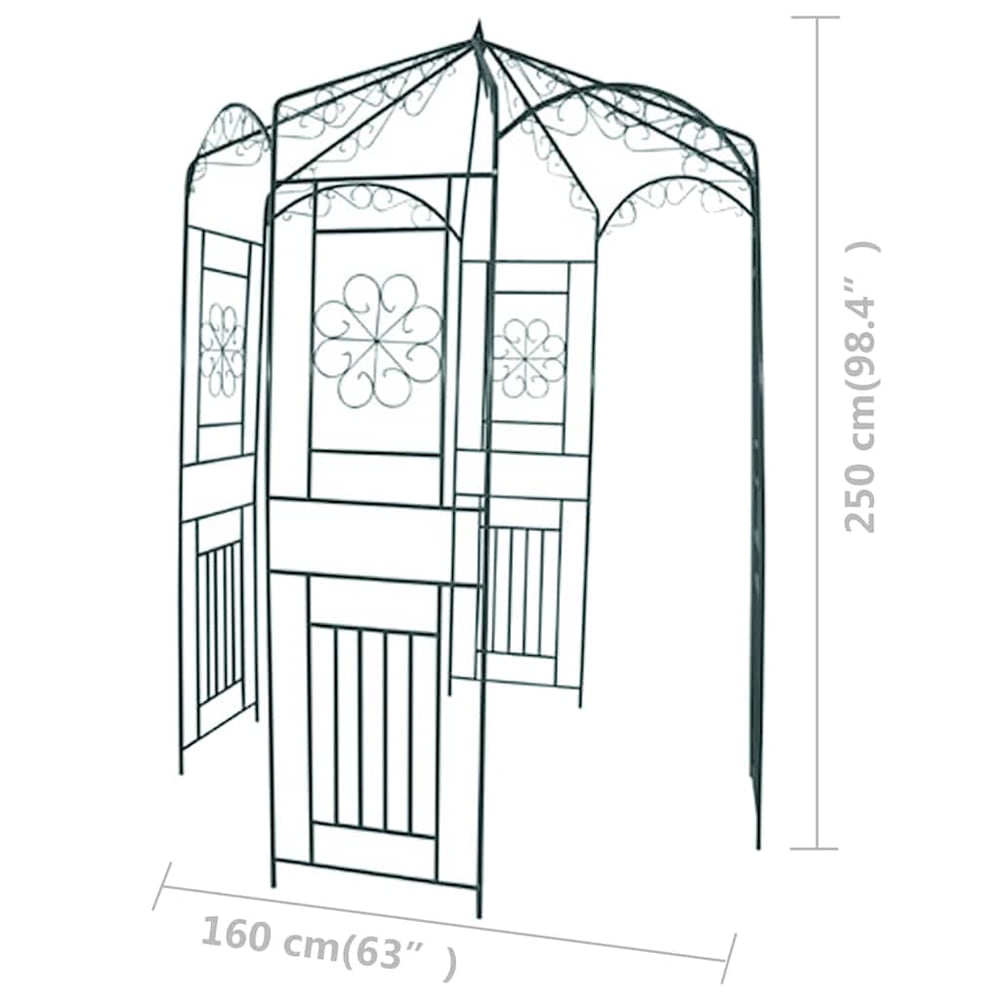 40269 vidaXL Garden Arch 250 cm Dark Green 3