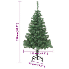 vidaXL Artificial Christmas Tree with Steel Stand 210 cm 910 Branches 6