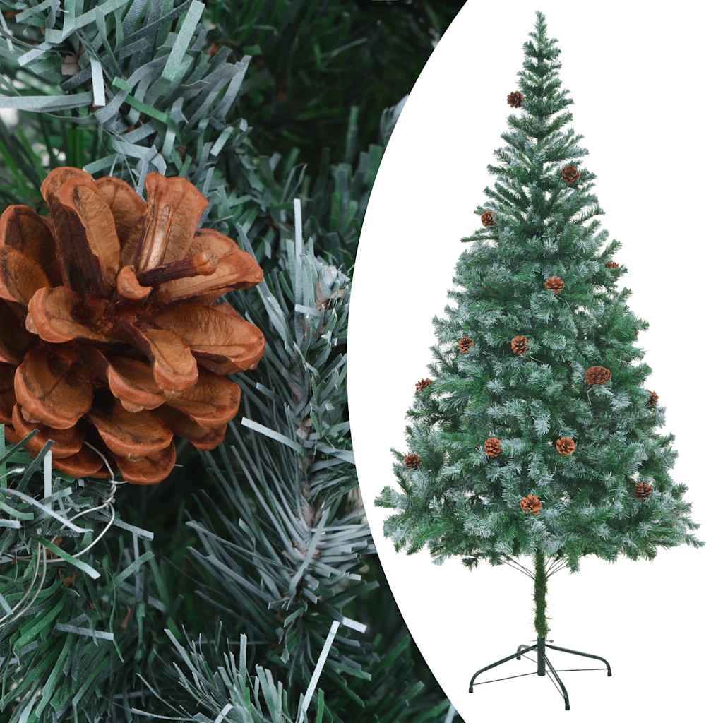 vidaXL Artificial Christmas Tree with Pinecones 210 cm 2