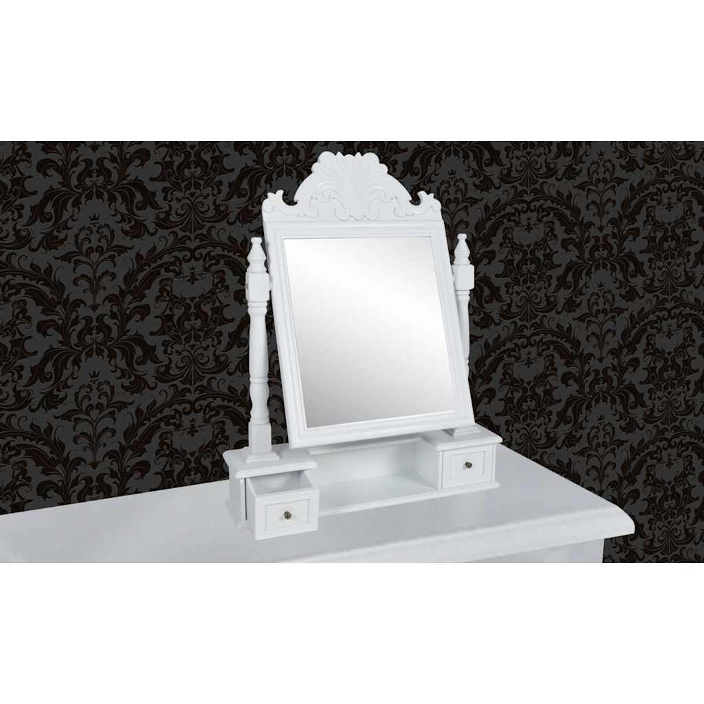 vidaXL Vanity Makeup Table with Rectangular Swing Mirror MDF 1