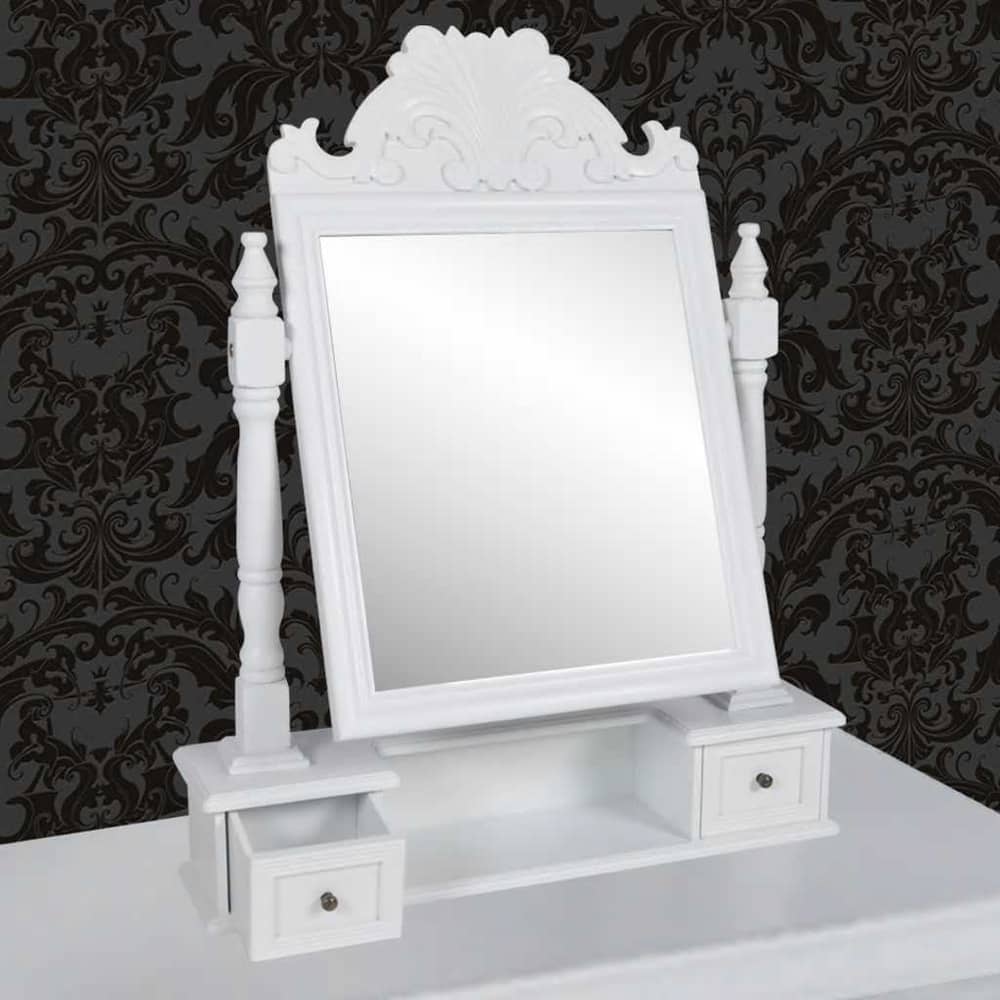 vidaXL Vanity Makeup Table with Rectangular Swing Mirror MDF 3