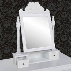 vidaXL Vanity Makeup Table with Rectangular Swing Mirror MDF 3