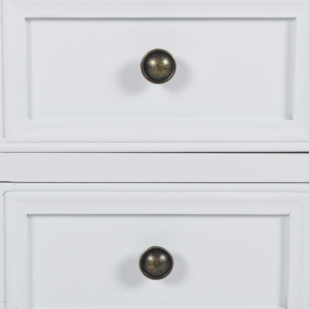 vidaXL Nightstand with 2 Drawers MDF White 5