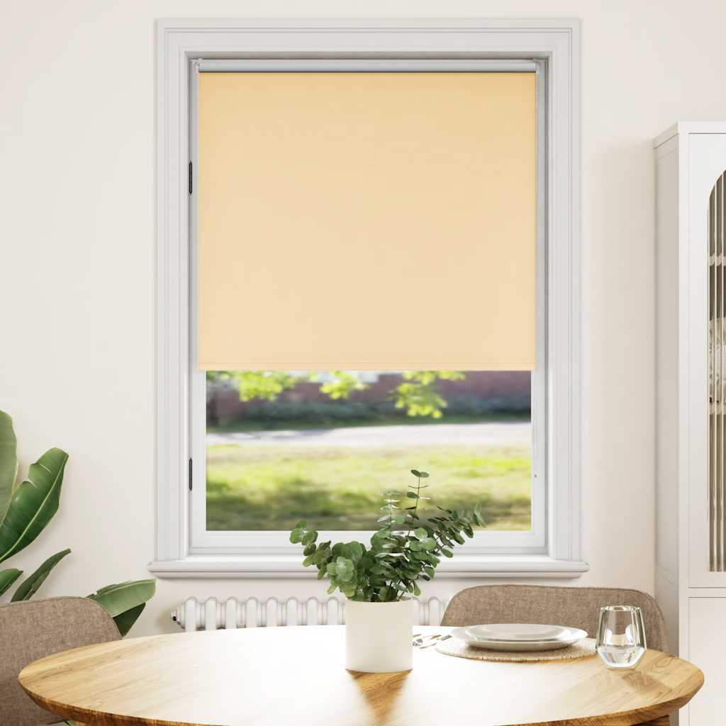 vidaXL Roller blind blackout 124.4x175 cm Fabric Width 120 cm beige 1