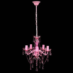 vidaXL Crystal Light 5 Bulbs Pink 2