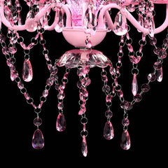 vidaXL Crystal Light 5 Bulbs Pink 5