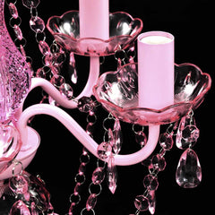 vidaXL Crystal Light 5 Bulbs Pink 6