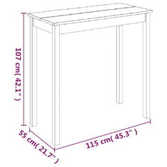 vidaXL Bar Table MDF Black 115x55x107 cm 6