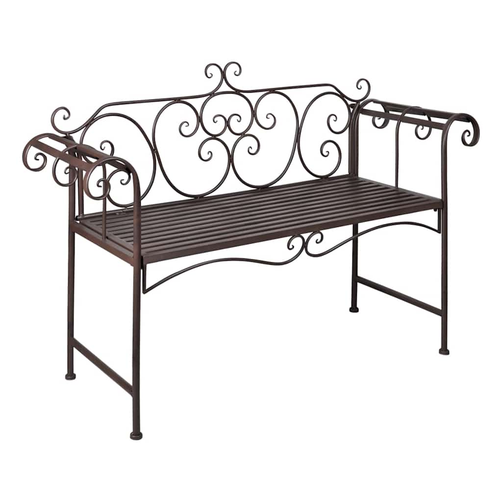 Garden Bench 132 cm Steel Antique in Brown